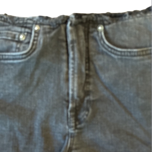 AllSaints Black Denim Midrise Fray Shorts Size 27 - Picture 2 of 8